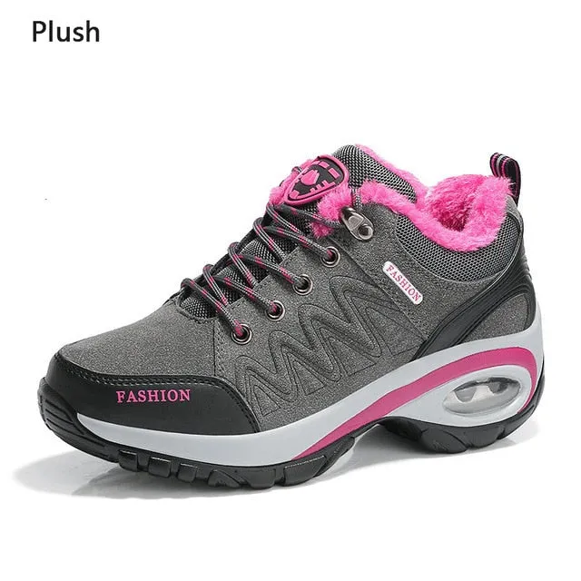Trainers Women Durable Outside Sneakers Female Platform Durable Damping Comfortable Genuine Leather Female Vulcanized Shoes