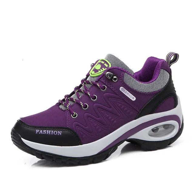 Trainers Women Durable Outside Sneakers Female Platform Durable Damping Comfortable Genuine Leather Female Vulcanized Shoes