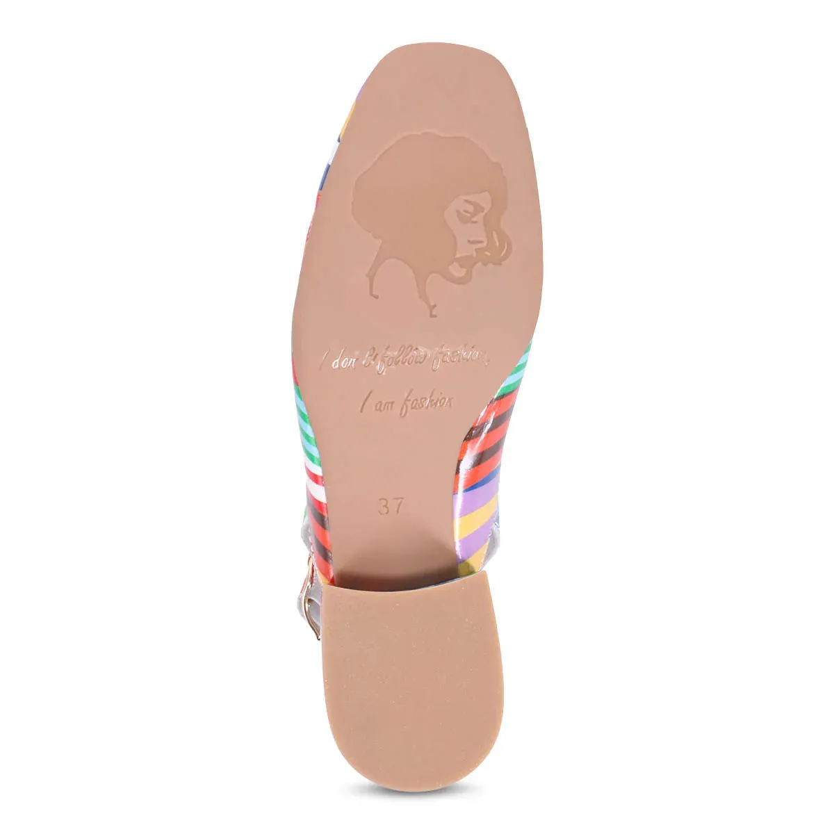 VABOR STRIPE PATENT SLINGBACK