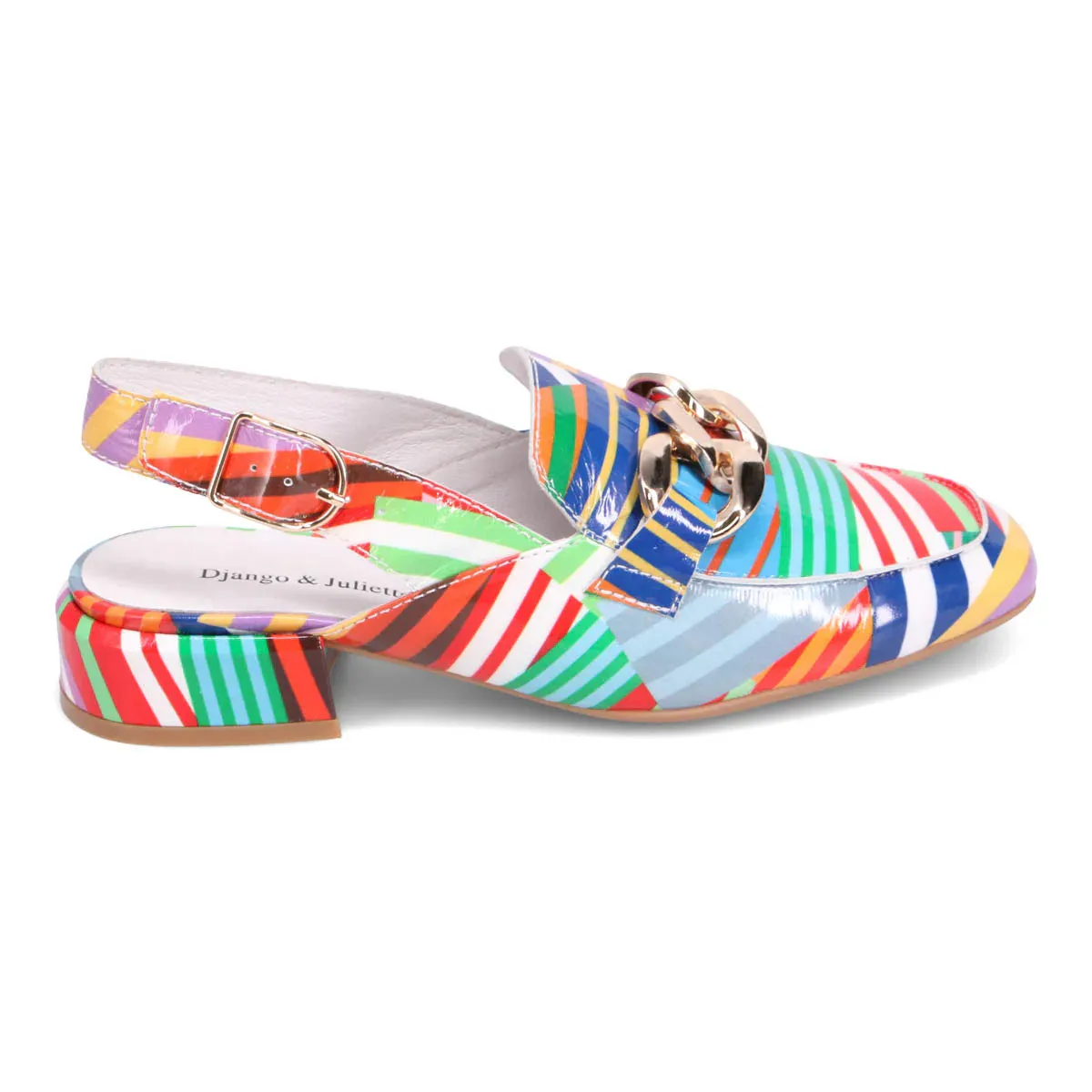 VABOR STRIPE PATENT SLINGBACK