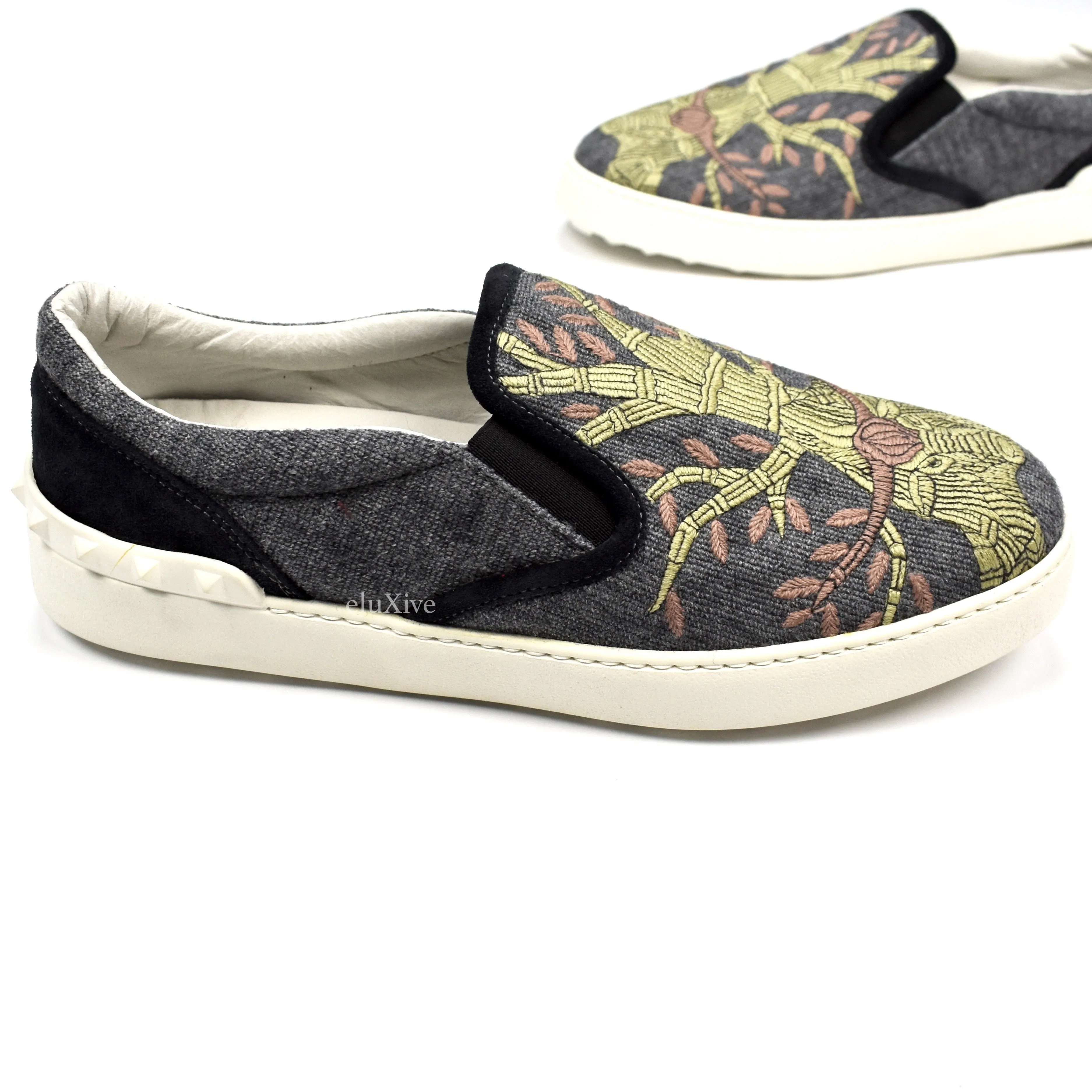 Valentino - Embroidered Tapestry Skate Sneakers