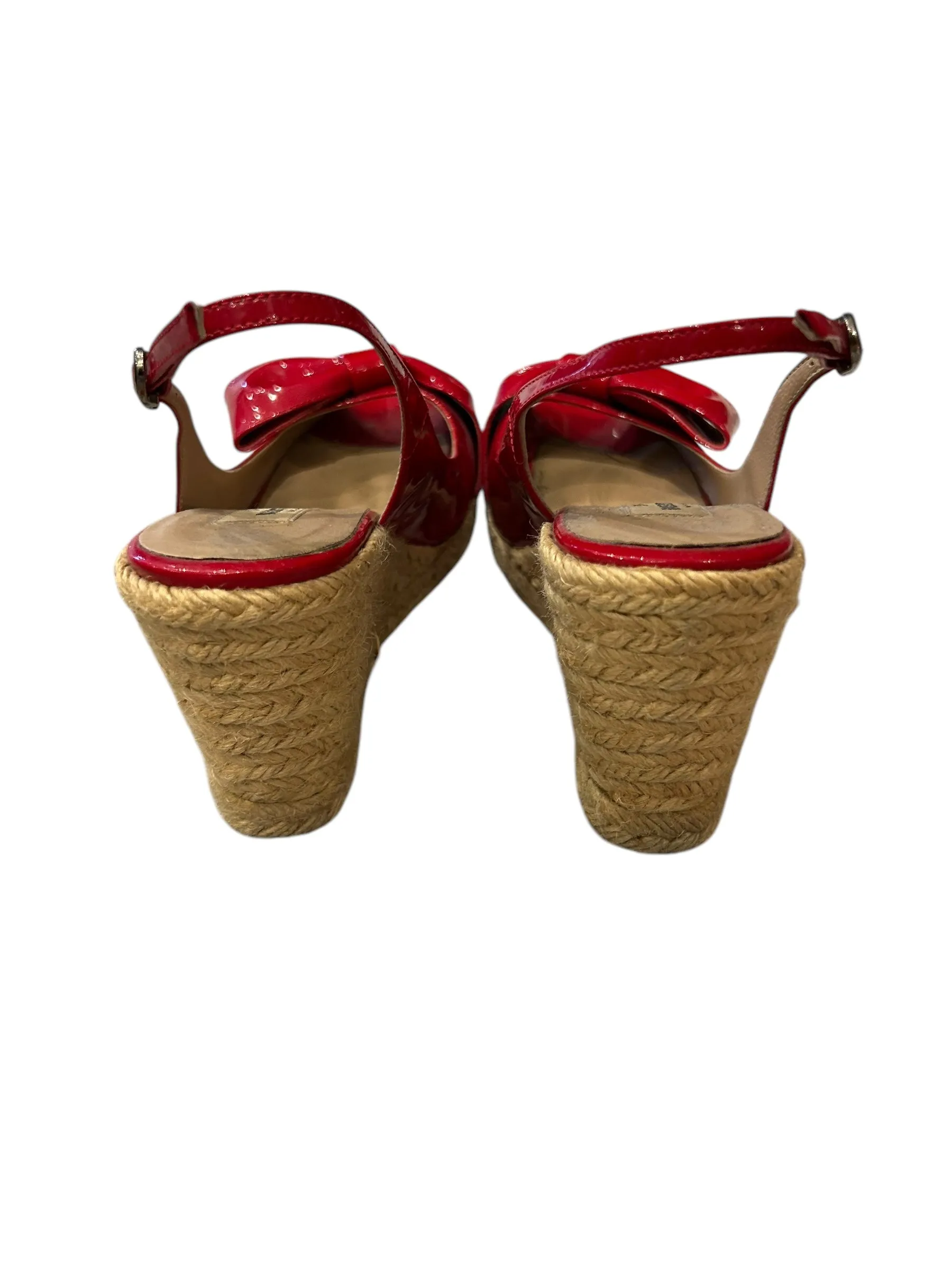 VALENTINO Red Patent Espadrilles - Size 37