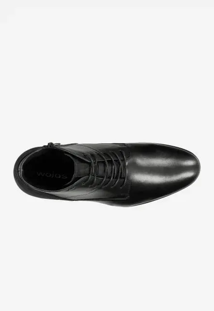 Wojas Black Leather Insulated Ankle Boots | 2408171