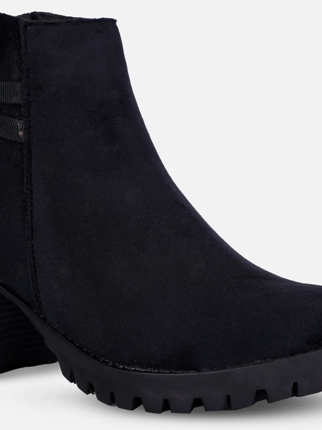 Women's Black Casual Ankle Boots (IU5003)