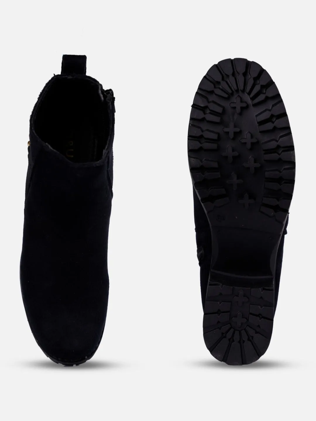 Women's Black Casual Ankle Boots (IU5003)